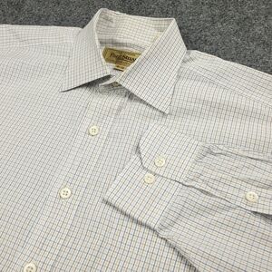 Paul Stuart Dress Shirt Mens 15.5 32 White Grid Check Cotton Business Formal